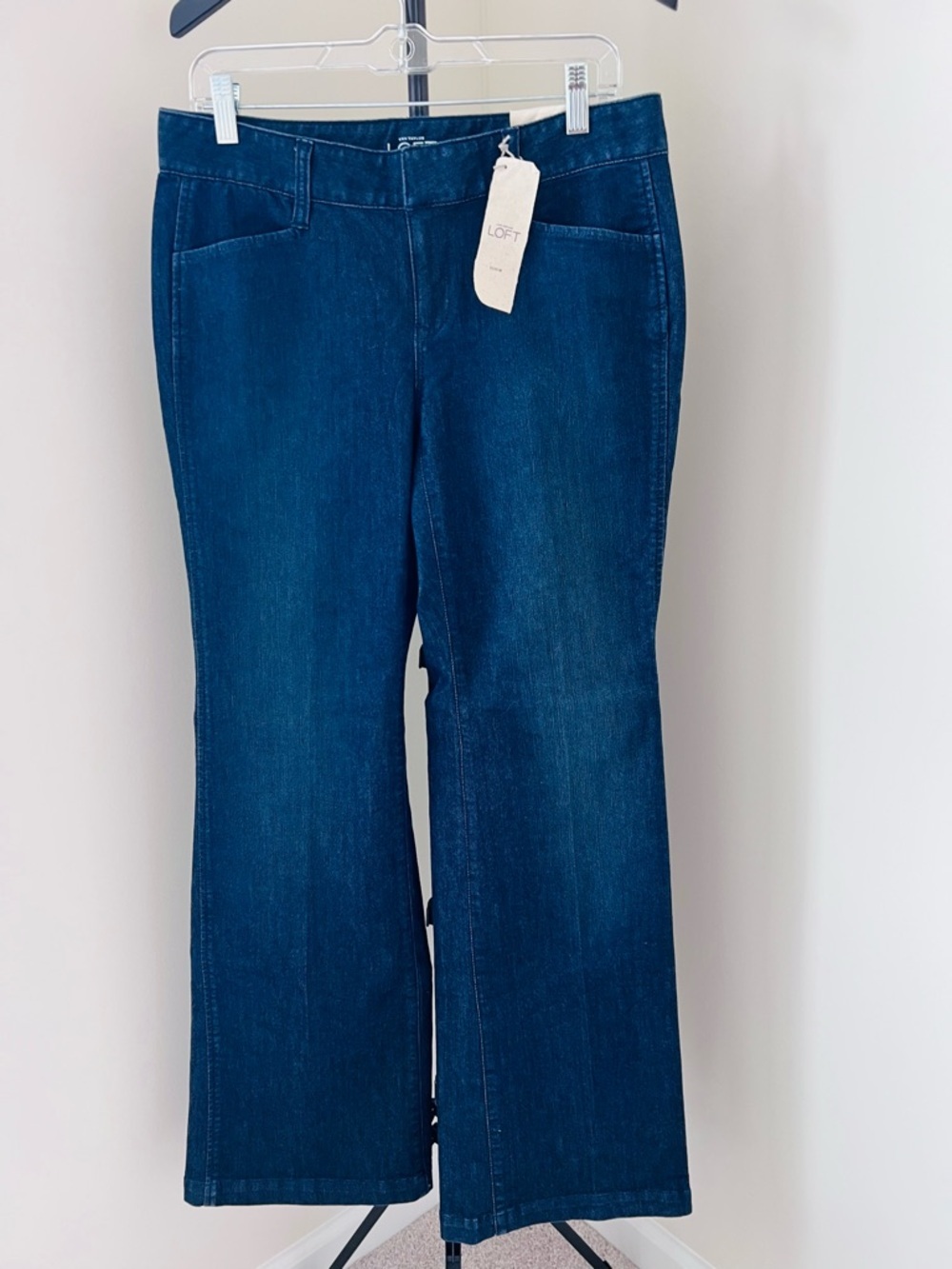 LOFT Dark Blue Wide-Leg curvy flare Jeans 6